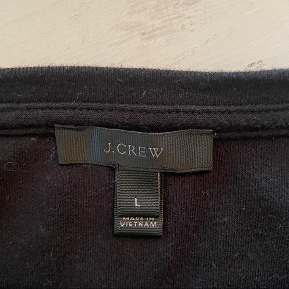 J CREW Black Tie Sleeve Relaxed Boxy Fit Sweatshirt Size Large - Picture 5 of 6